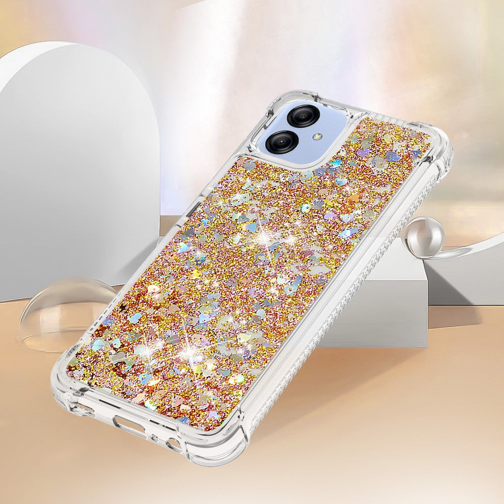 Til Samsung Galaxy A04e 4G / F04 4G / M04 4G TPU-cover Glitter Kvicksand Stødsikkert Telefon Bagcover