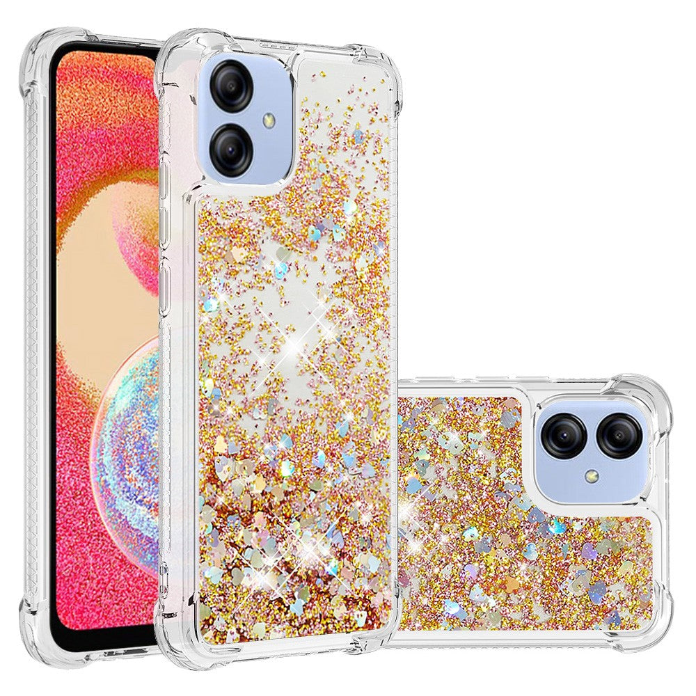 Til Samsung Galaxy A04e 4G / F04 4G / M04 4G TPU-cover Glitter Kvicksand Stødsikkert Telefon Bagcover