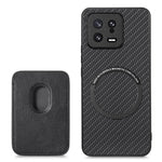 Detachable Card Holder Case for Xiaomi 13 5G, Carbon Fiber Texture Anti-scratch Cell Phone Cover
