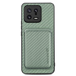 Detachable Card Holder Case for Xiaomi 13 5G, Carbon Fiber Texture Anti-scratch Cell Phone Cover