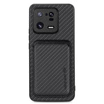Xiaomi 13 Pro 5G aftagelig kortholder med kulfibertekstur, mobilcover i PU-læder + TPU + PC
