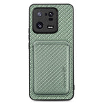 Xiaomi 13 Pro 5G aftagelig kortholder med kulfibertekstur, mobilcover i PU-læder + TPU + PC
