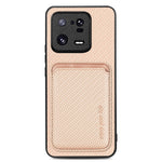 Xiaomi 13 Pro 5G aftagelig kortholder med kulfibertekstur, mobilcover i PU-læder + TPU + PC