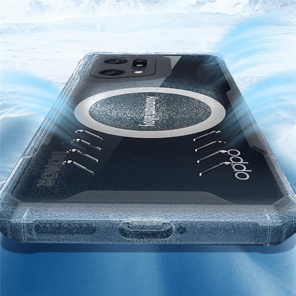 Oppo Find X5 Pro 5G Genomskinligt mobilskal Grafen Värmeavledning Gaming Cooling mobilskal Fungerar för Magnetisk Bilhållare
