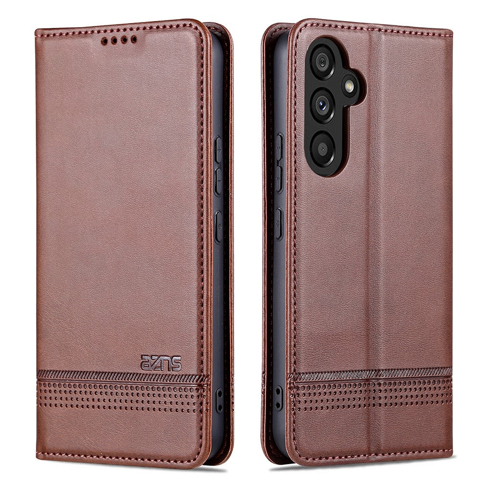 AZNS Anti-fall Phone Case For Samsung Galaxy A54 5G, Stand Wallet Cowhide Texture PU Leather Magnetic Auto-absorbed Folio Flip Phone Cover