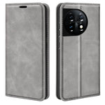 OnePlus 11 5G-magnetiskt, självhäftande plånboksfodral med hudvänlig yta, heltäckande PU-läder, stativ och vikbart mobilfodral