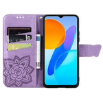 Til Honor X8 5G PU-læder beskyttende telefoncover præget sommerfuglemønster stødsikkert flip-telefoncover med stativpung