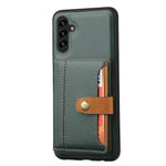 For Samsung Galaxy A34 5G Anti-scratch Calf Texture Phone Case Card Slots Kickstand PU Leather Coated TPU Protective Back Cover