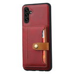 For Samsung Galaxy A34 5G Anti-scratch Calf Texture Phone Case Card Slots Kickstand PU Leather Coated TPU Protective Back Cover