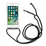 Phone Back Cover for iPhone 7 / 8 / SE (2020) / SE (2022), HD Clear Four Corner Shockproof TPU Case with Lanyard