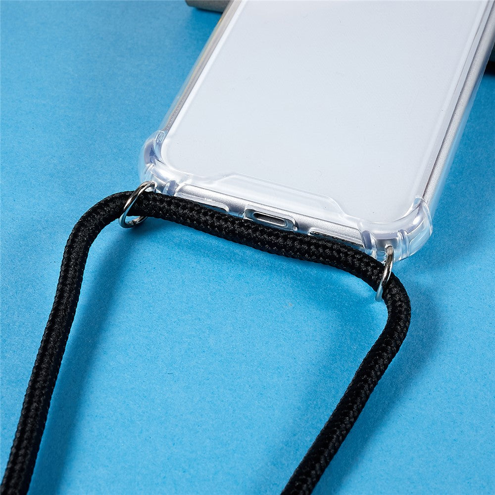 Phone Back Cover for iPhone 7 / 8 / SE (2020) / SE (2022), HD Clear Four Corner Shockproof TPU Case with Lanyard
