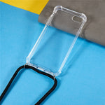 Phone Back Cover for iPhone 7 / 8 / SE (2020) / SE (2022), HD Clear Four Corner Shockproof TPU Case with Lanyard