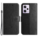 PU Leather Phone Cover For Xiaomi Redmi Note 12 Pro 5G, Imprinted Butterfly Flower Pattern Stand Wallet Phone Case with Strap