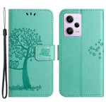 Drop-proof PU Leather Phone Case For Xiaomi Redmi Note 12 Pro 5G , Phone Wallet Cover Stand with Imprinted Owl Tree Pattern