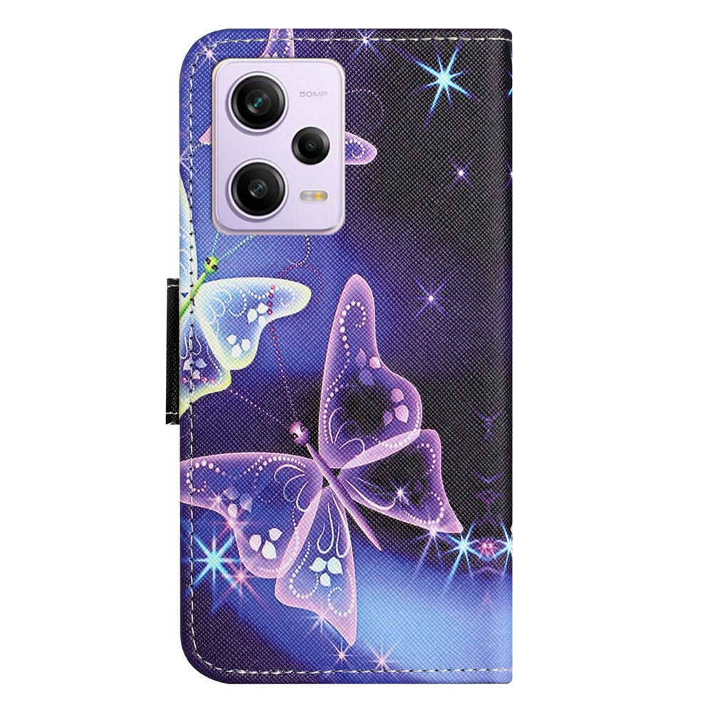 Stand Wallet Phone Case for Xiaomi Redmi Note 12 Pro 5G / Note 12 Pro Speed 5G / Poco X5 Pro 5G , PU Leather Pattern Printing Cross Texture Anti-drop Cover