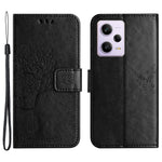 PU Leather Phone Case For Xiaomi Redmi Note 12 Pro+ 5G , Imprinted Owl Tree Pattern Protective Phone Stand Wallet Cover