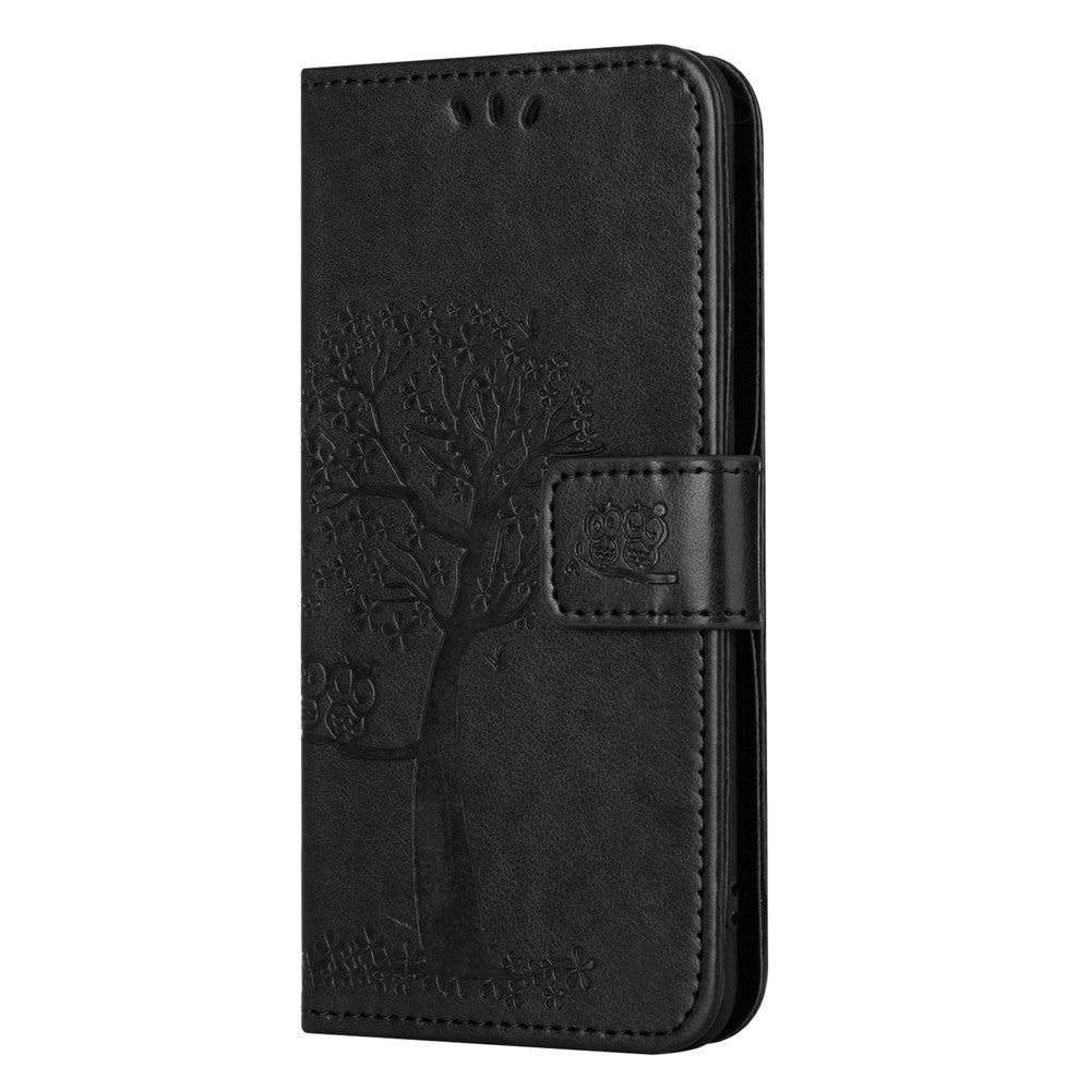 PU Leather Phone Case For Xiaomi Redmi Note 12 Pro+ 5G , Imprinted Owl Tree Pattern Protective Phone Stand Wallet Cover