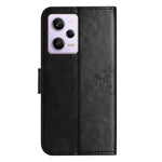 PU-läderfodral för Xiaomi Redmi Note 12 Pro+ 5G, skyddande mobilstativ med prägel och trädmönster, plånboksfodral