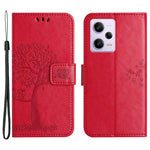 PU Leather Phone Case For Xiaomi Redmi Note 12 Pro+ 5G , Imprinted Owl Tree Pattern Protective Phone Stand Wallet Cover