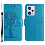 PU Leather Phone Case For Xiaomi Redmi Note 12 Pro+ 5G , Imprinted Owl Tree Pattern Protective Phone Stand Wallet Cover