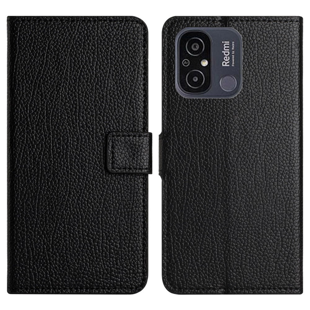 For Xiaomi Redmi 11A 4G Square Clasp Litchi Texture PU Leather Wallet Case Magnetic Stand Function Mobile Phone Cover