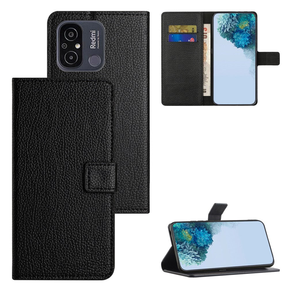 For Xiaomi Redmi 11A 4G Square Clasp Litchi Texture PU Leather Wallet Case Magnetic Stand Function Mobile Phone Cover