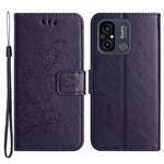 For Xiaomi Redmi 11A 4G Imprinted Butterfly Flower Pattern PU Leather Flip Phone Cover Stand Magnetic Wallet Folio Case with Strap