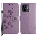 For Xiaomi Redmi 11A 4G Imprinted Butterfly Flower Pattern PU Leather Flip Phone Cover Stand Magnetic Wallet Folio Case with Strap