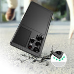 Skjutbart korthållarfodral för Samsung Galaxy S23 Ultra, fallsäkert PC + TPU-skyddsfodral