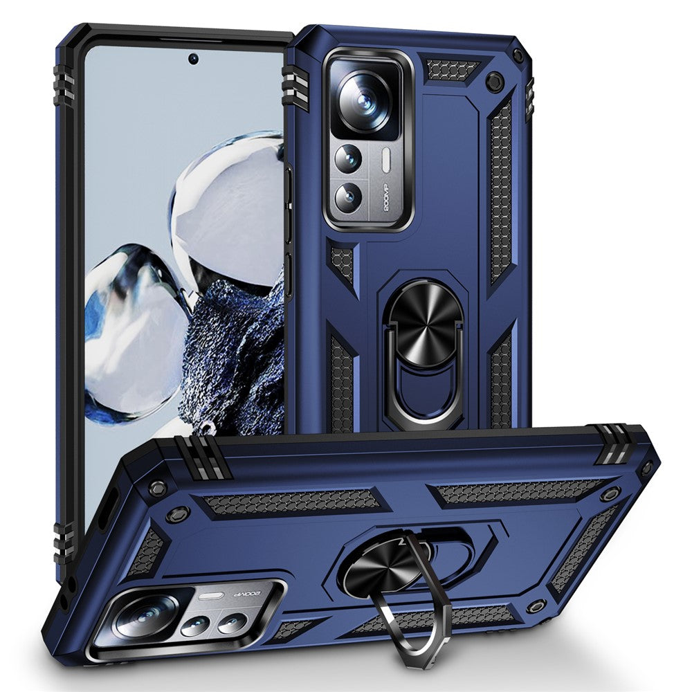 Fallsäkert mobilskal för Xiaomi 12T 5G / 12T Pro 5G / Redmi K50 Ultra 5G, PC + TPU mobilskal med ringstöd