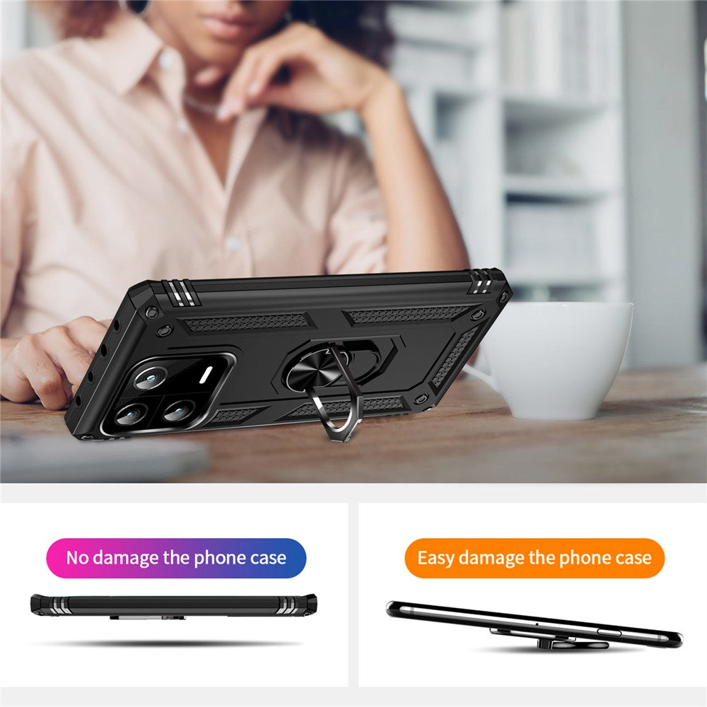 Ring Kickstand Phone Case for Xiaomi 13 Pro 5G, Military Grade Shockproof PC + TPU Protective Cover