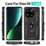 Ring Kickstand Phone Case for Xiaomi 13 Pro 5G, Military Grade Shockproof PC + TPU Protective Cover