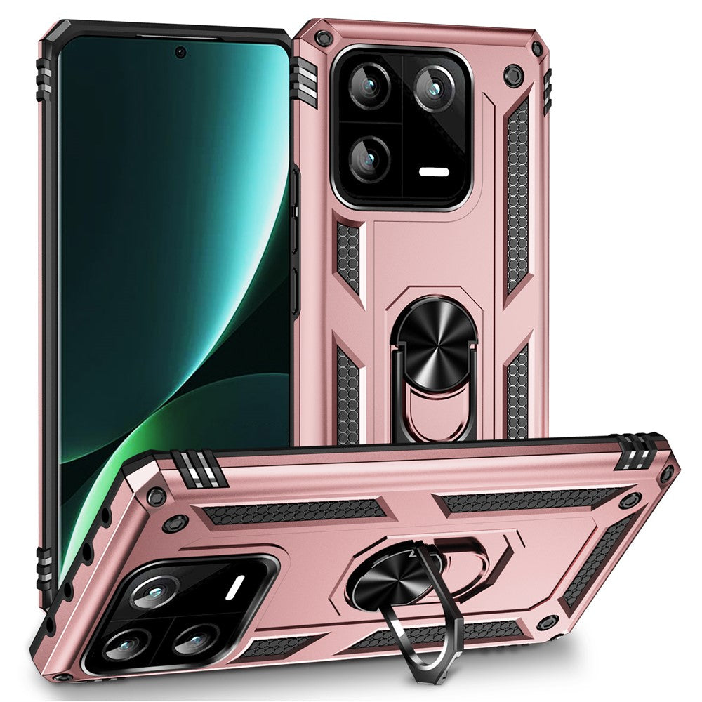 Ring Kickstand Phone Case for Xiaomi 13 Pro 5G, Military Grade Shockproof PC + TPU Protective Cover