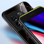 Härdat glas + PC + TPU-skal för OnePlus 11 5G, marmormönstertryck, fallsäkert smartphone-skal