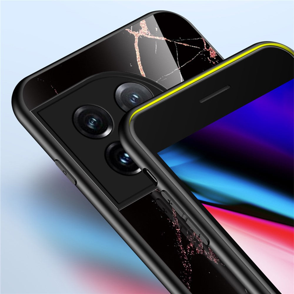 Härdat glas + PC + TPU-skal för OnePlus 11 5G, marmormönstertryck, fallsäkert smartphone-skal