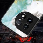 Tempered Glass + PC + TPU Phone Case for OnePlus 11 5G, Marble Pattern Printing Drop-proof Smartphone Cover