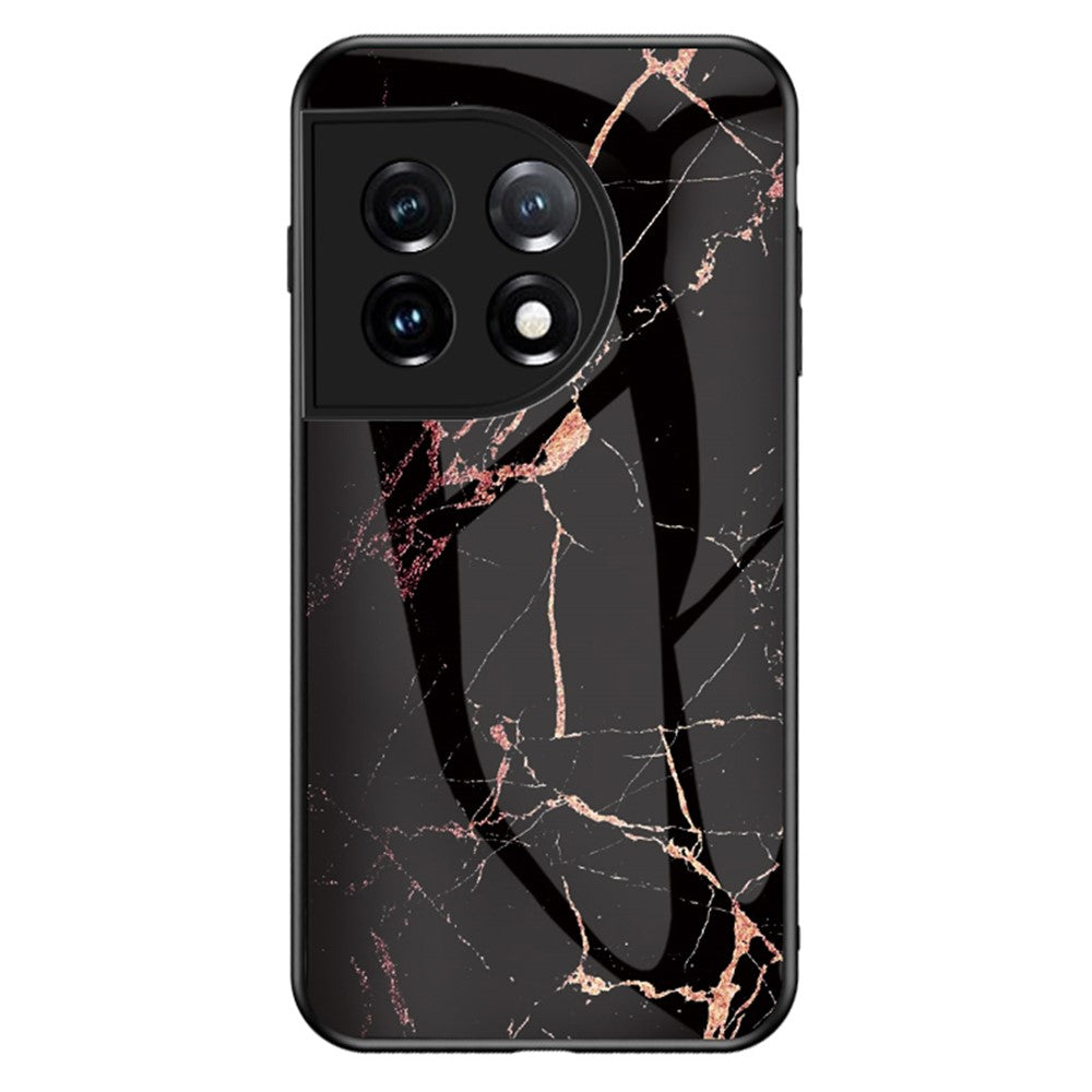 Härdat glas + PC + TPU-skal för OnePlus 11 5G, marmormönstertryck, fallsäkert smartphone-skal