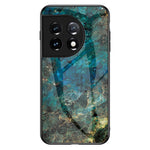 Härdat glas + PC + TPU-skal för OnePlus 11 5G, marmormönstertryck, fallsäkert smartphone-skal