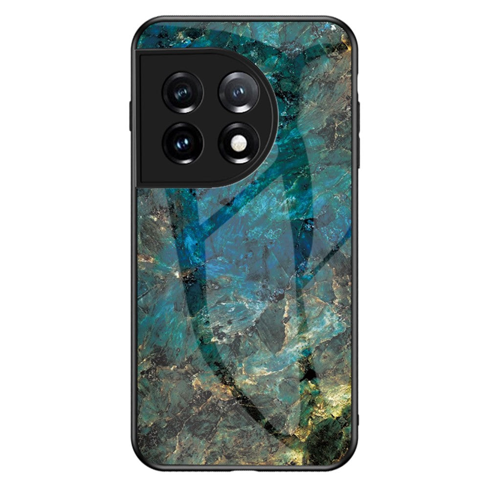 Härdat glas + PC + TPU-skal för OnePlus 11 5G, marmormönstertryck, fallsäkert smartphone-skal