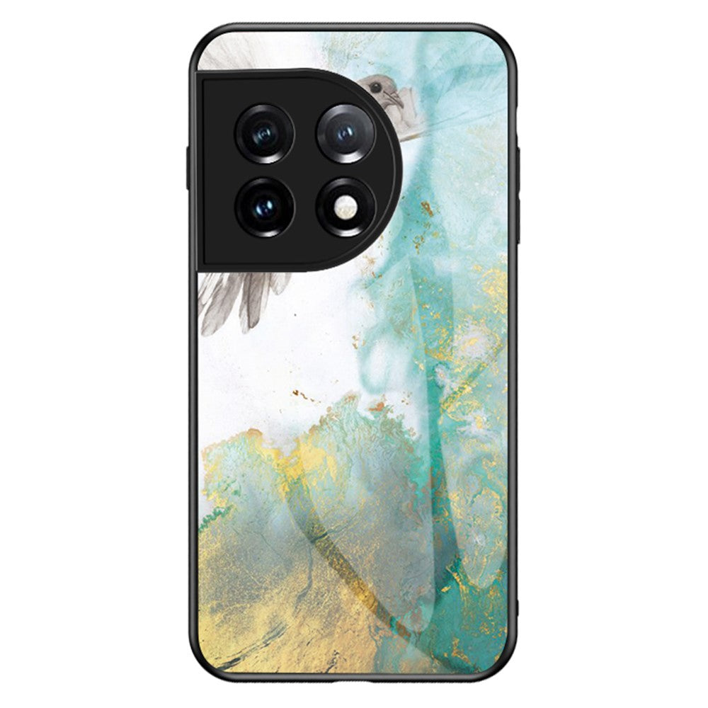 Härdat glas + PC + TPU-skal för OnePlus 11 5G, marmormönstertryck, fallsäkert smartphone-skal