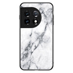 Härdat glas + PC + TPU-skal för OnePlus 11 5G, marmormönstertryck, fallsäkert smartphone-skal