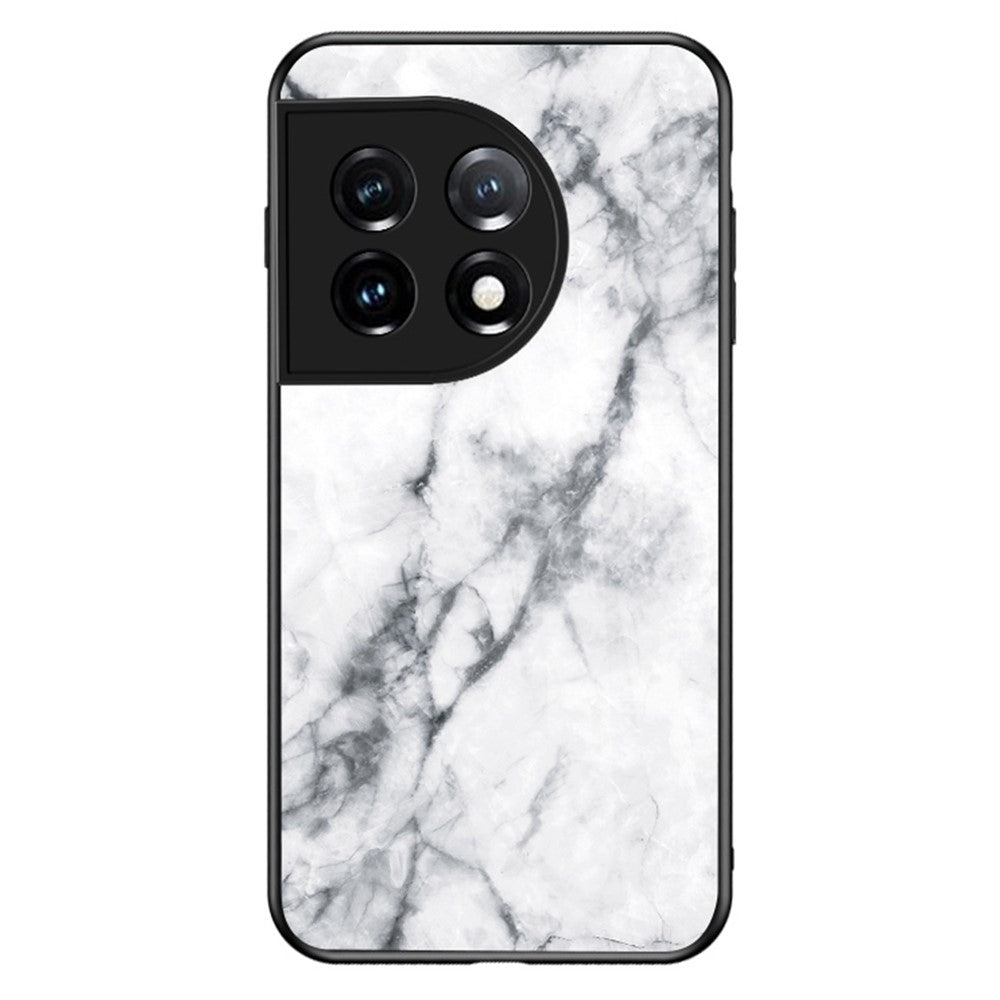 Härdat glas + PC + TPU-skal för OnePlus 11 5G, marmormönstertryck, fallsäkert smartphone-skal