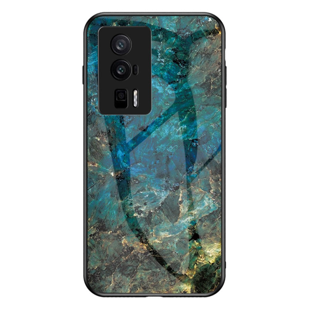For Xiaomi Poco F5 Pro 5G / Redmi K60 Pro 5G / K60 5G Tempered Glass + PC + TPU Case Marble Pattern Printing Protective Phone Cover