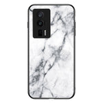 For Xiaomi Poco F5 Pro 5G / Redmi K60 Pro 5G / K60 5G Tempered Glass + PC + TPU Case Marble Pattern Printing Protective Phone Cover