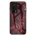 For Xiaomi Poco F5 Pro 5G / Redmi K60 Pro 5G / K60 5G Tempered Glass + PC + TPU Case Marble Pattern Printing Protective Phone Cover