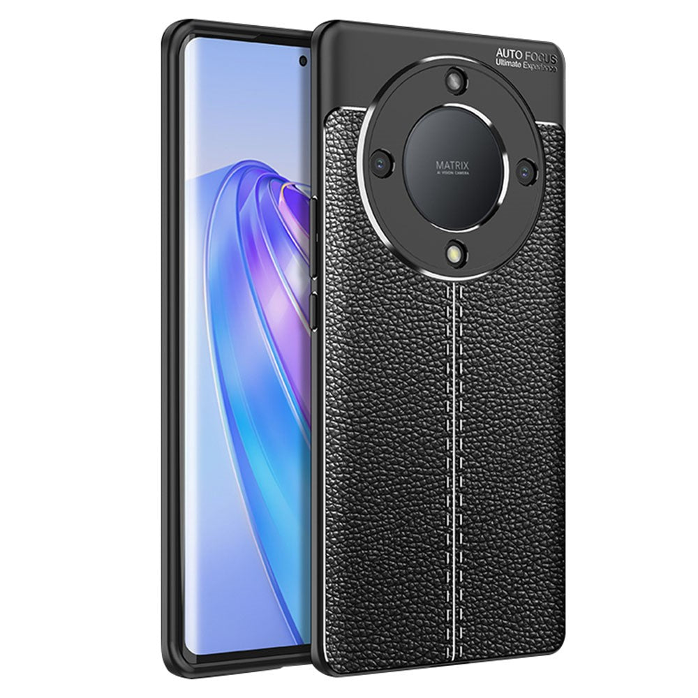 For Honor X9a 5G Drop-proof Mobile Phone Case Litchi Texture TPU Slim Protective Phone Cover