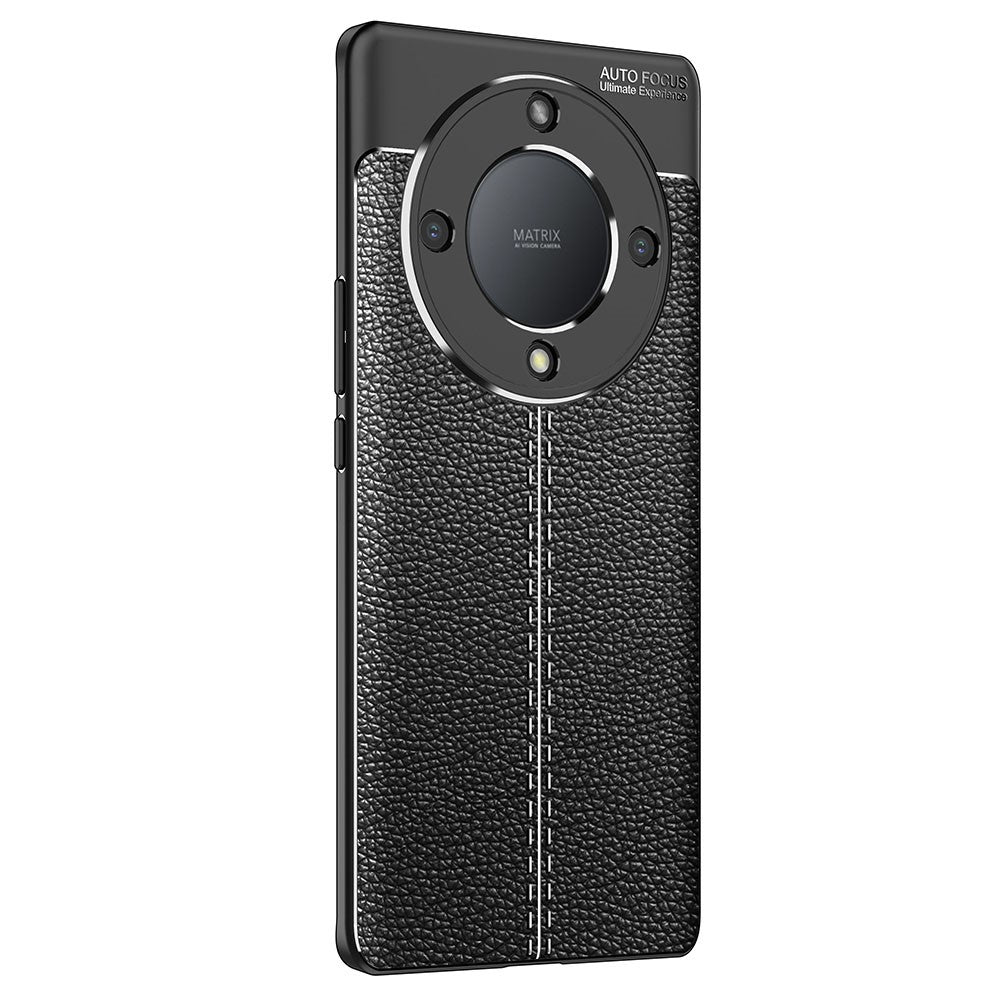 For Honor X9a 5G Drop-proof Mobile Phone Case Litchi Texture TPU Slim Protective Phone Cover