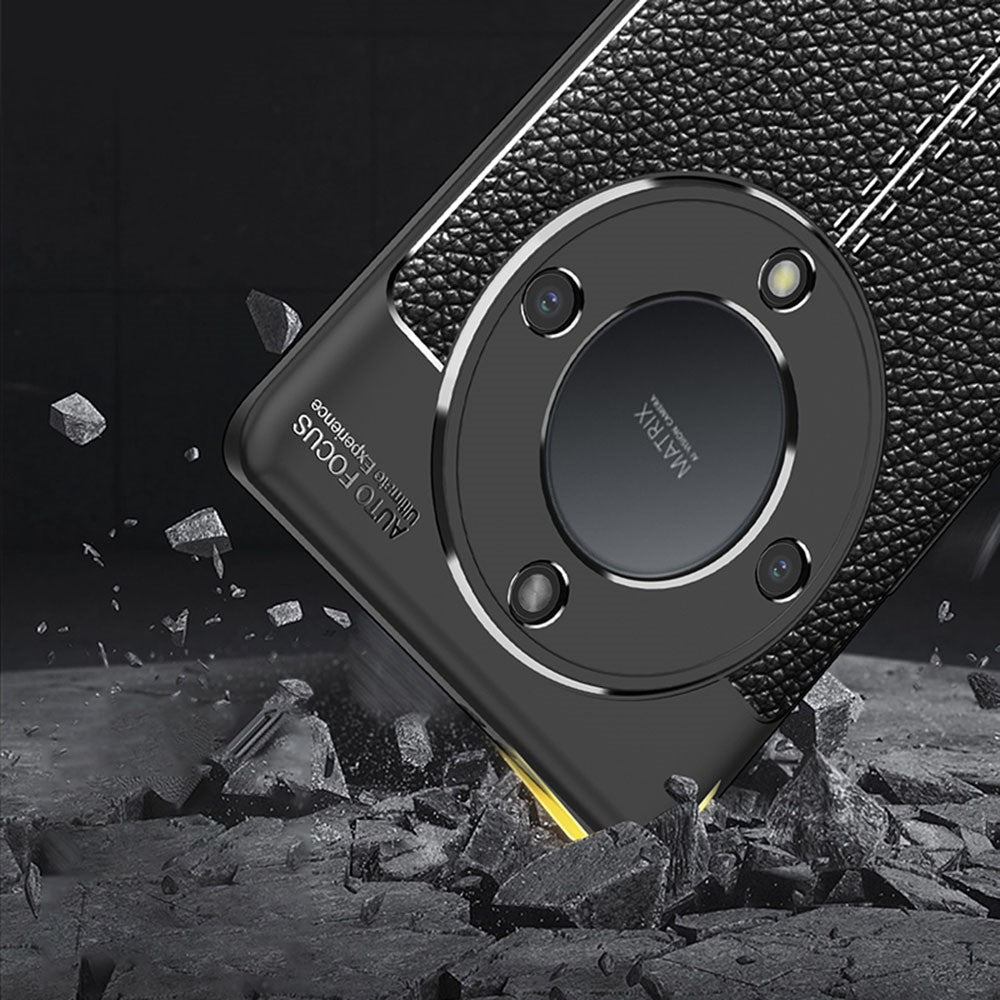 For Honor X9a 5G Drop-proof Mobile Phone Case Litchi Texture TPU Slim Protective Phone Cover