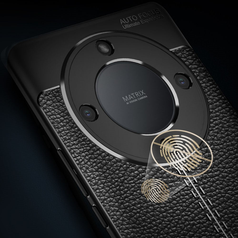 For Honor X9a 5G Drop-proof Mobile Phone Case Litchi Texture TPU Slim Protective Phone Cover