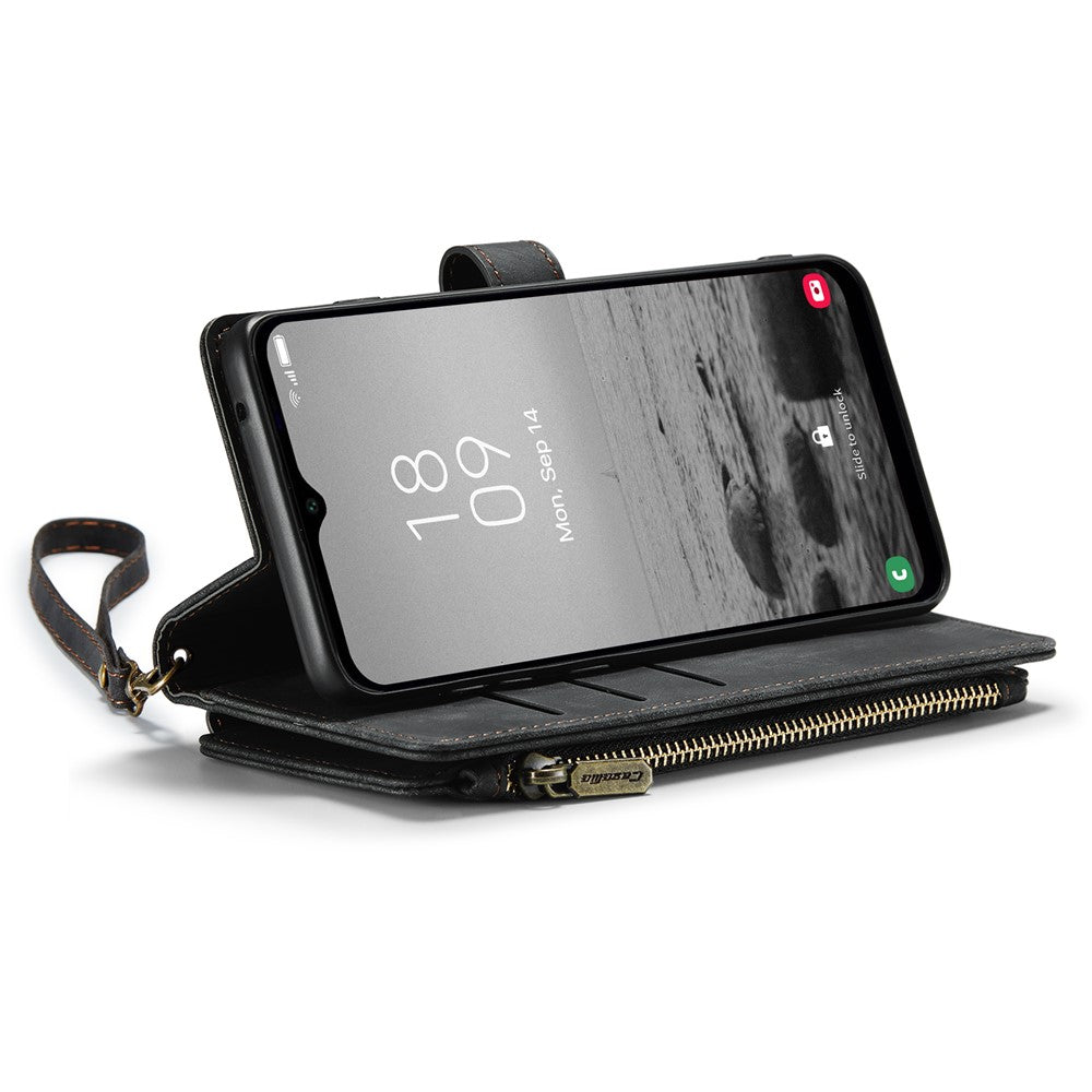 Til Samsung Galaxy A34 5G telefoncovers med rem CASEME C30 lynlås, kortholder i PU-læder